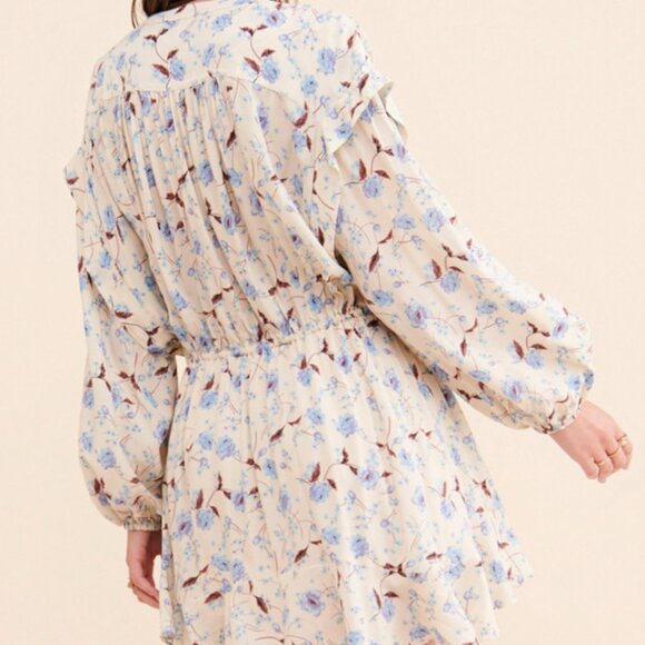 Free People Dress floral flower fields mini womens Cream (xsmall) romantic boho - Picture 3 of 8